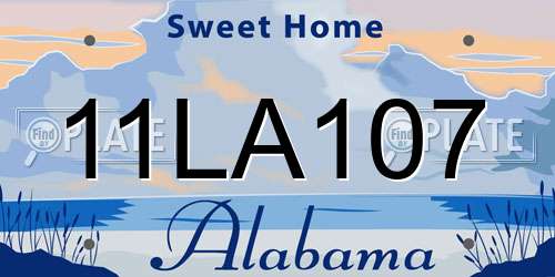 11LA107 Alabama License Plate