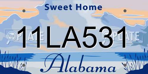 11LA531 Alabama License Plate