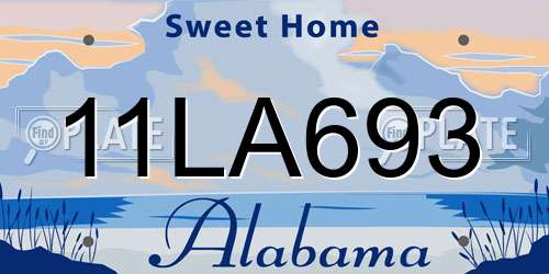 11LA693 Alabama License Plate