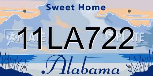 11LA722 Alabama License Plate