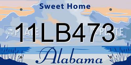 11LB473 Alabama License Plate