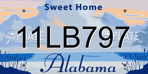 11LB797 Alabama License Plate