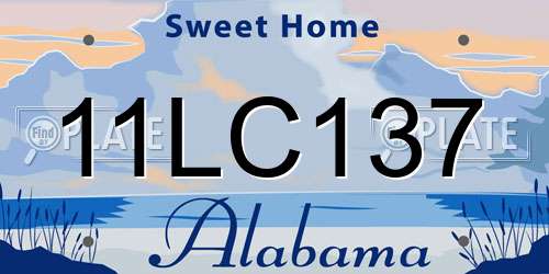 11LC137 Alabama License Plate