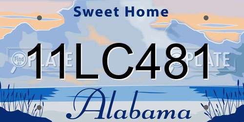 11LC481 Alabama License Plate