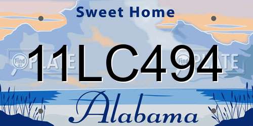 11LC494 Alabama License Plate