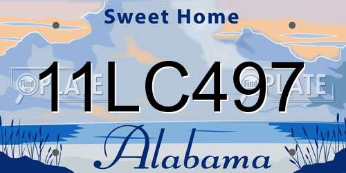 11LC497 Alabama License Plate
