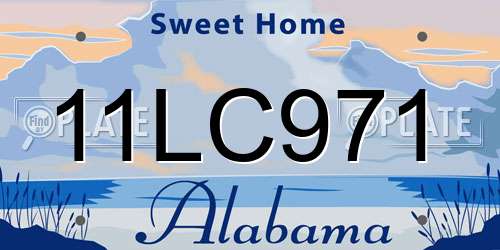 11LC971 Alabama License Plate