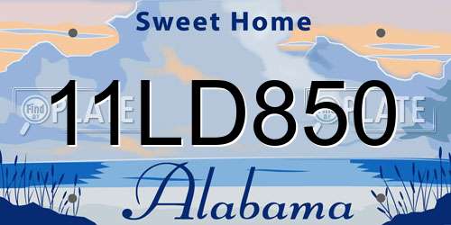 11LD850 Alabama License Plate