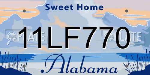 11LF770 Alabama License Plate