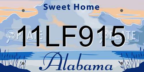 11LF915 Alabama License Plate