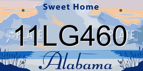 11LG460 Alabama License Plate