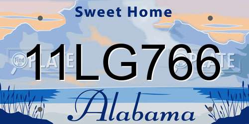 11LG766 Alabama License Plate