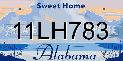 11LH783 Alabama License Plate