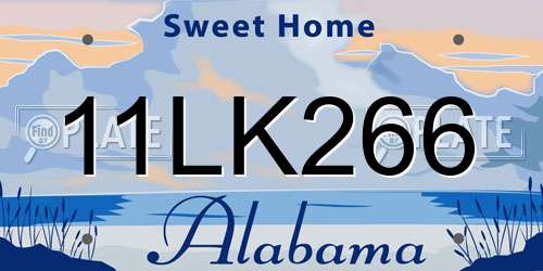11LK266 Alabama License Plate