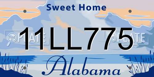 11LL775 Alabama License Plate