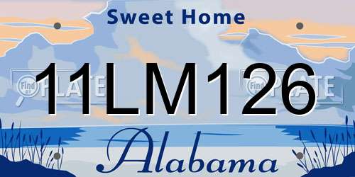 11LM126 Alabama License Plate