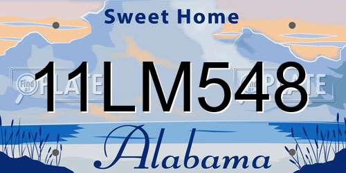 11LM548 Alabama License Plate