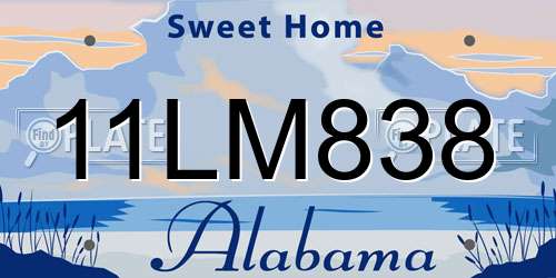 11LM838 Alabama License Plate