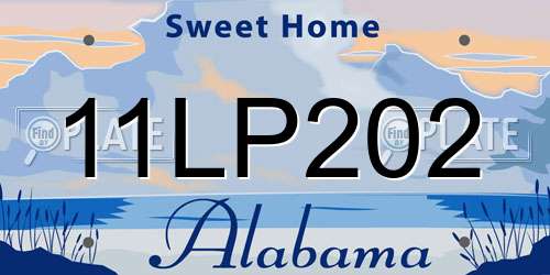11LP202 Alabama License Plate