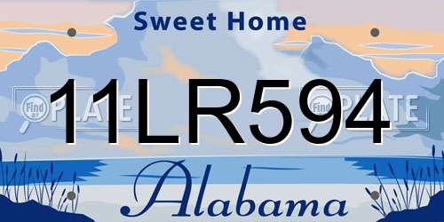 11LR594 Alabama License Plate