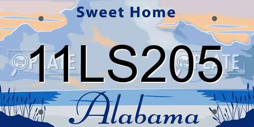 11LS205 Alabama License Plate