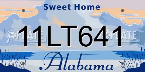 11LT641 Alabama License Plate