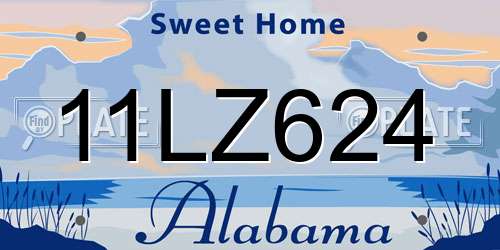 11LZ624 Alabama License Plate