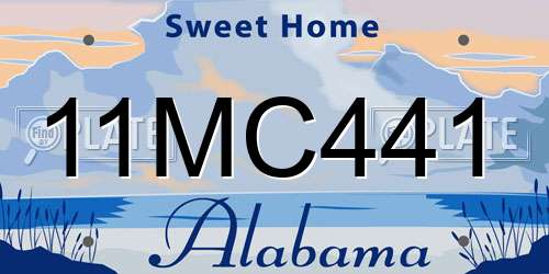 11MC441 Alabama License Plate
