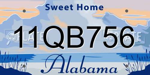 11QB756 Alabama License Plate