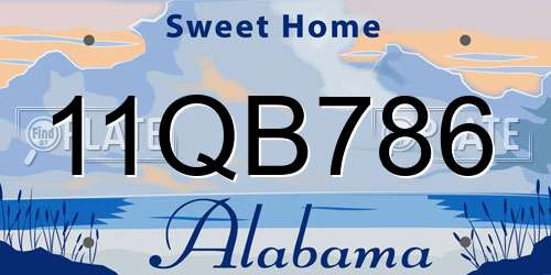 11QB786 Alabama License Plate