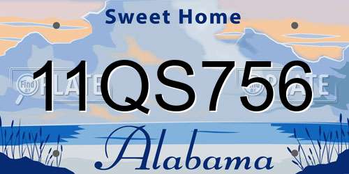 11QS756 Alabama License Plate