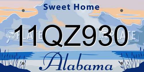 11QZ930 Alabama License Plate
