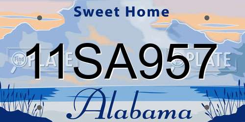 11SA957 Alabama License Plate