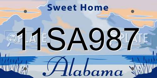 11SA987 Alabama License Plate