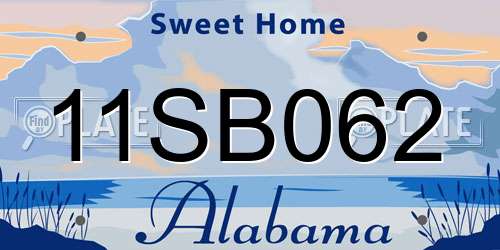 11SB062 Alabama License Plate