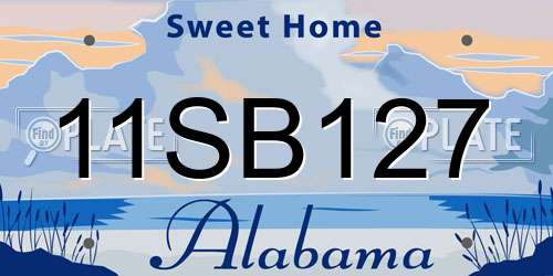 11SB127 Alabama License Plate