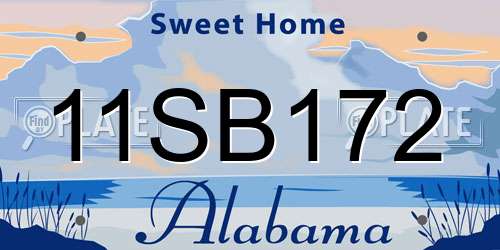 11SB172 Alabama License Plate