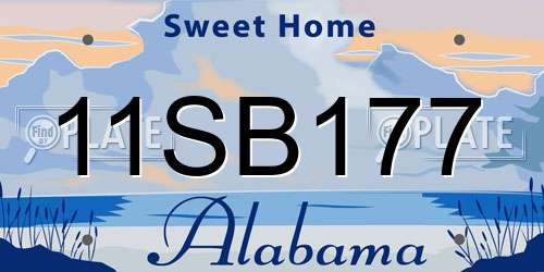 11SB177 Alabama License Plate