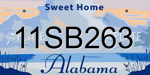 11SB263 Alabama License Plate