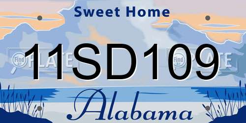 11SD109 Alabama License Plate