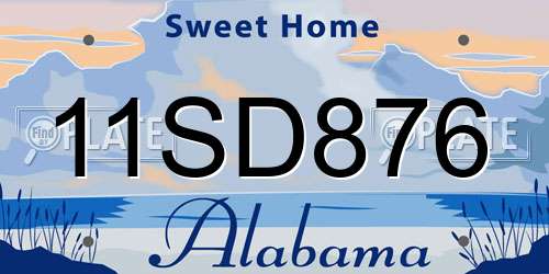 11SD876 Alabama License Plate