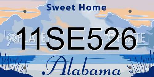 11SE526 Alabama License Plate