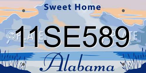 11SE589 Alabama License Plate