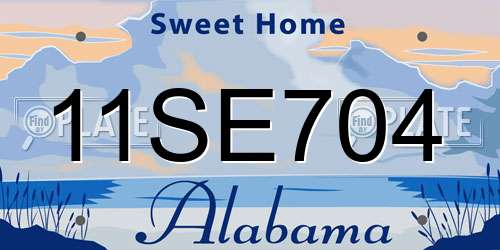 11SE704 Alabama License Plate