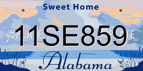 11SE859 Alabama License Plate