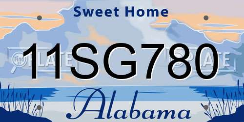 11SG780 Alabama License Plate