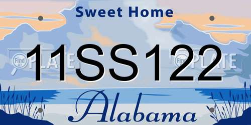 11SS122 Alabama License Plate