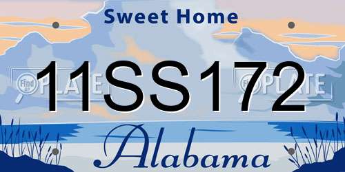11SS172 Alabama License Plate