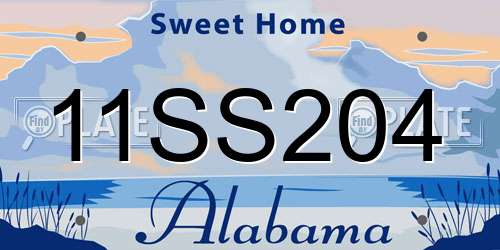 11SS204 Alabama License Plate