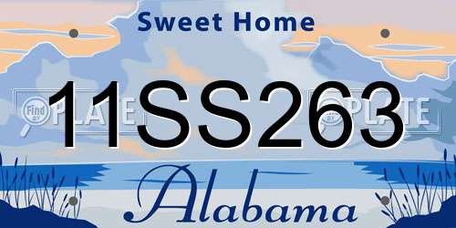 11SS263 Alabama License Plate